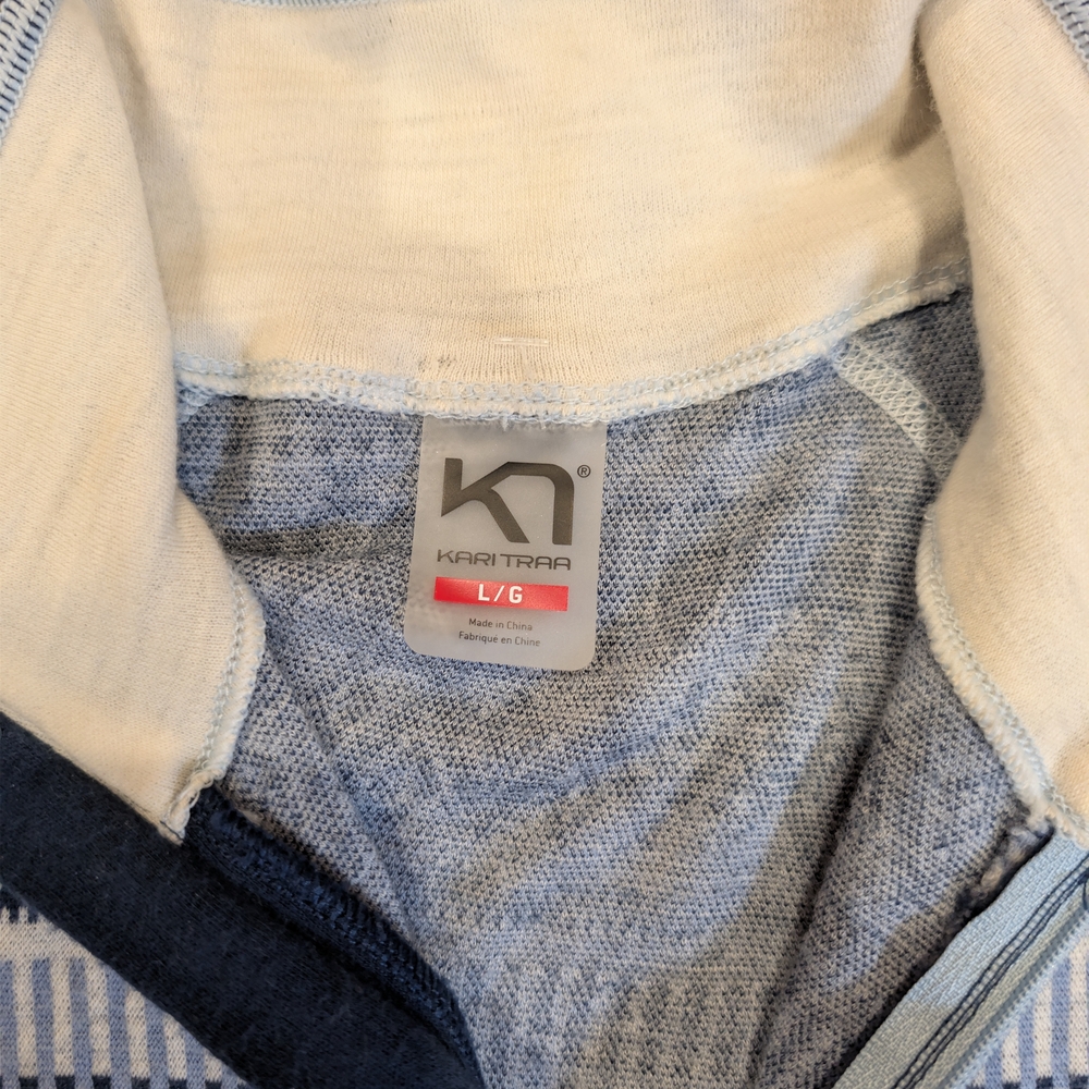 Kari Traa Cream and Blue Thermal Top - Picture 2 of 4